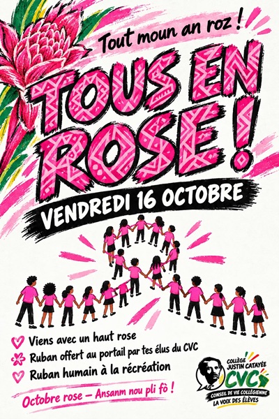 Affiche de la journée Tous en rose du vendredi 16 octobre
