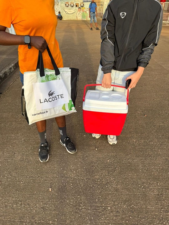 Sac cabas Lacoste et glacière rouge