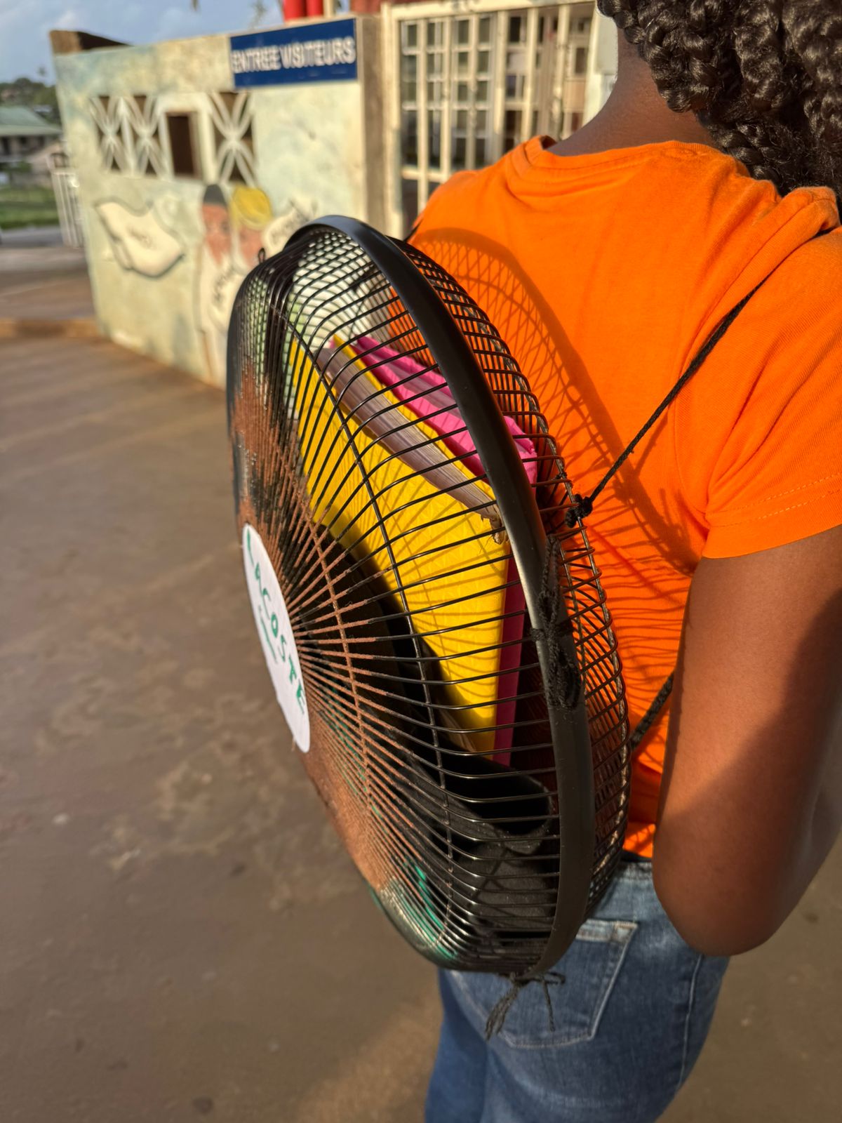 Ventilateur transformé en sac à dos